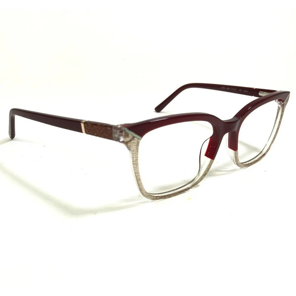 L.A.M.B Eyeglasses Frames LA084 BUR Red Clear Beige Striped 53-17-140